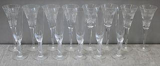 Waterford & Faberge Cut Glass Champagne Flutes