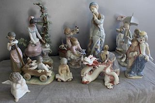 LLADRO. Large Lot of 12 Porcelain Figures.