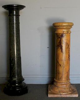 2 Antique Marble Pedestals.