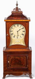 Federal style inlaid mahogany mantel clock