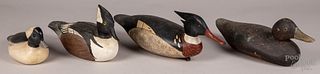 Three contemporary carved duck decoys