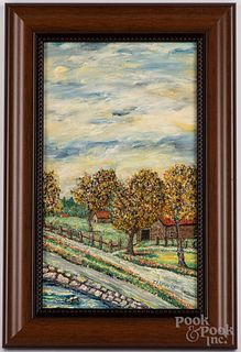 Clarence "Ike" Lewis oil on artist board landscape