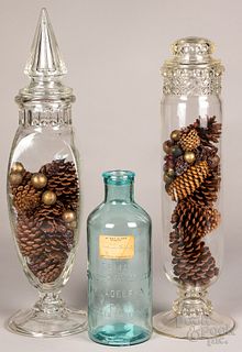 Two apothecary display jars, ca. 1900