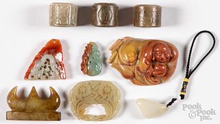 Group of Chinese carved jade and stone