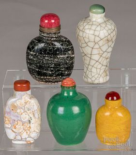 Five Chinese snuff bottles