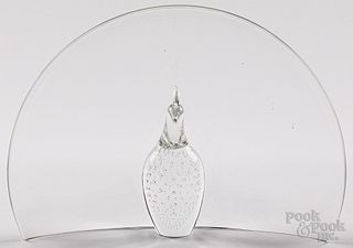 Steuben crystal peacock centerpiece, 20th c.