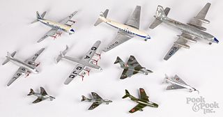 Ten Dinky Toys airplanes