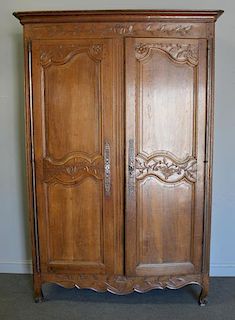 18th Century French Provincial Two Door Armoire.
