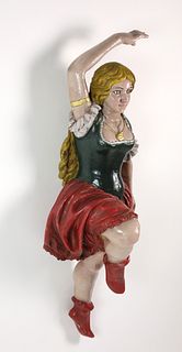 Polychrome Wood Carving of a Female Circus Performer, 19th Century