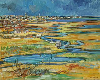 Sybil Goldsmith Oil on Canvas "The Creeks, Nantucket", circa 1976