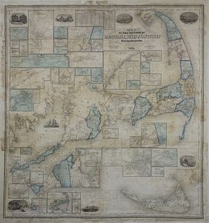 Henry F. Walling 1858 Map of the Counties of Barnstable, Dukes, and Nantucket