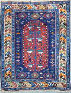 Antique Caucasian Shirvan Rug Oriental Carpet, circa 1920