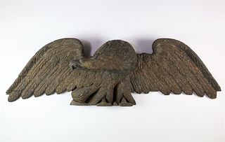 American Sternboard Carved Eagle Plaque, circa 1800