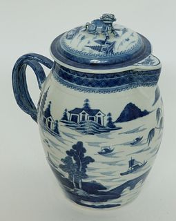 Large Canton Covered Pitcher, late 18th Century