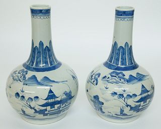 Pair of Canton Water Bottles, 19th Century