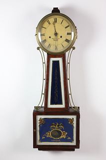 Reuben Tower Patent Timepiece with Alarm or "Banjo" Clock, Hingham, Massachusetts, circa 1822