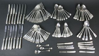 103 Piece James Robinson "Fiddle, Thread and Shell" Sterling Silver Flatware Service