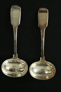 Pair of William Bateman George IV Sterling Silver Gravy Ladles, London circa 1820