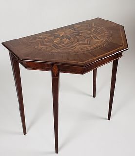 Dutch Neoclassical Wood Specimen Parquetry Inlaid Console Table, circa 1800