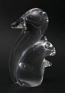 Signed Steuben Clear Crystal Squirrel