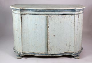 Gustavian Pale Blue Painted Credenza, late 18th Century