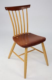 Signed Stephen Swift Cherry and Ash Squam Chair, circa 1999
