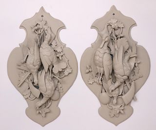 Pair of German Black Forest Game Plaques, 19th Century