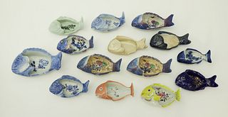 Fourteen Chinese Export Porcelain Fish Bone Dishes, early 20th Century