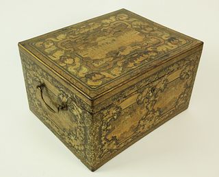 Chinese Export Chinoiserie Gilt Lacquer Box, circa 1830