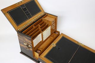 Coromandel Wood Traveling Writing Box, 19th Century