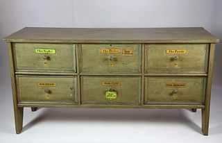 Six Drawer Apothecary Cabinet, 19th Century
