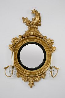 Carved and Gilt Hippocampus Convex Mirror, early 19th Century