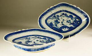 Two Canton Footed Curry Dishes, 19th Century