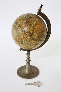 J.L. & Cie, Paris Miniature Terrestrial Desk Top Globe, 19th Century