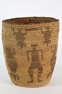 Antique Native American Pima Indian Woven Storage Basket, circa 1920