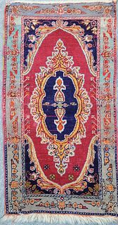 Vintage Anatolian Turkish Yastik Rug Oriental Carpet, circa 1930