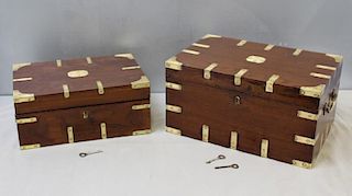 Set of Two Regency Style Campaign Boxes.