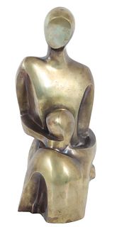 Large Modernist Bronze Erotic Sculpture, Signed
