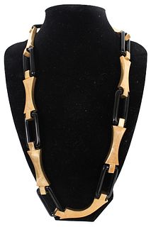 Handmade 18K Gold & Black Onyx Necklace