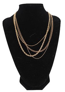 (4) Delicate Gold Chain Link Necklaces