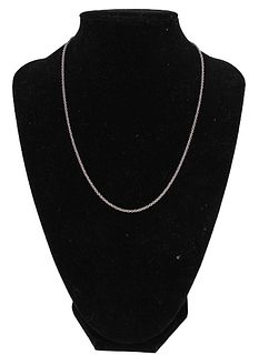 14K White Gold Rolo Chain Necklace