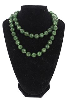 Nephrite Jade Beaded Necklace