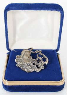 Sterling Silver Art Nouveau Brooch
