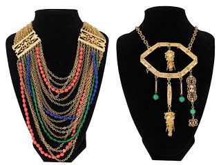 (2) Statement Piece Costume Necklaces