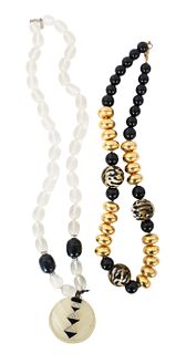 (2) Ladies Kenneth Jay Lane Beaded Necklaces