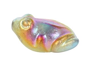 Robert Held Art Glass Iridescent Frog