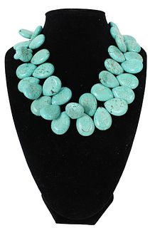 (2) Turquoise Beaded Necklaces