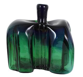 René Roubícek Czechoslovakian Art Glass Green Vase
