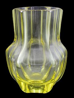 Václav Plátek (1917-1994) Hand-Cut Glass Vase