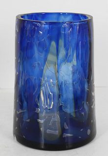 Pavel Hlava Czechoslovakian Satin Glass Vase